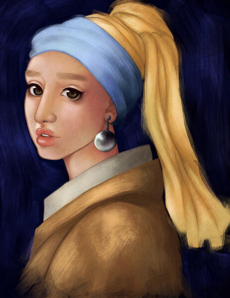 Inspired by Girl w/ Pearl Earring Painting