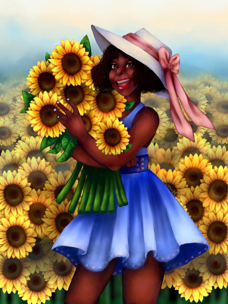 Woman w/ Sunflowers