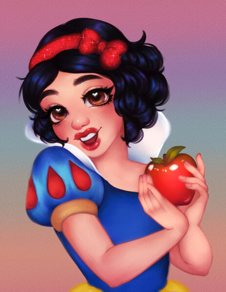 Snow White Coloring Page colored &amp; face redone